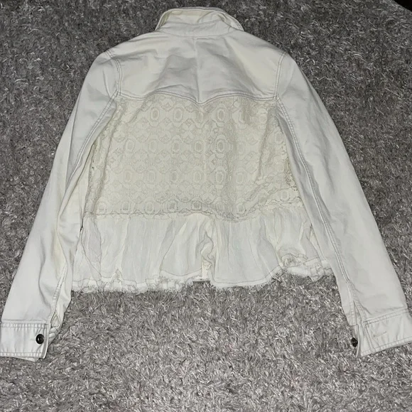 Free People Denim X Lace boho Jacket - Picture 5 of 6